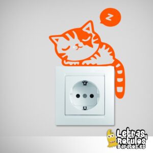 Gatito dormido con mancha en el ojo